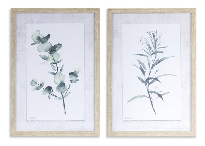 Set Of Two Gray Acrylic Leaf Wall Decor