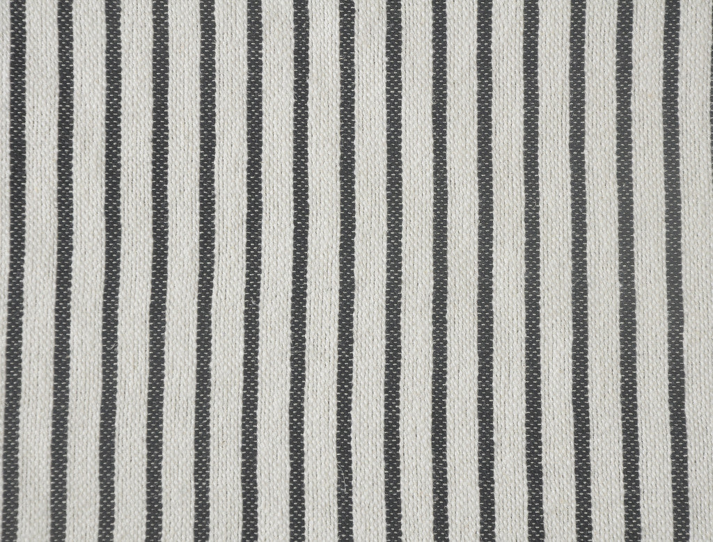 Black and White Woven Cotton Striped Throw Blanket