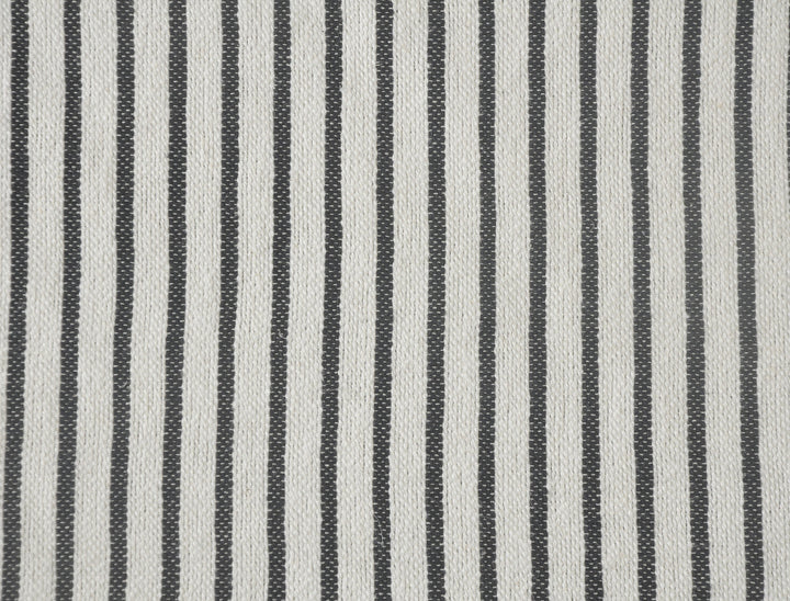 Black and White Woven Cotton Striped Throw Blanket