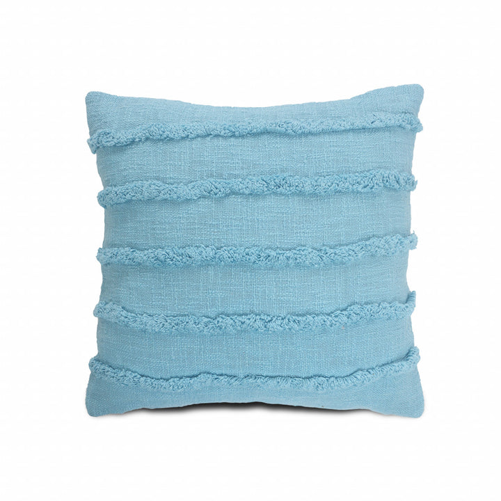 20" X 20" Teal 100% Cotton Zippered Pillow