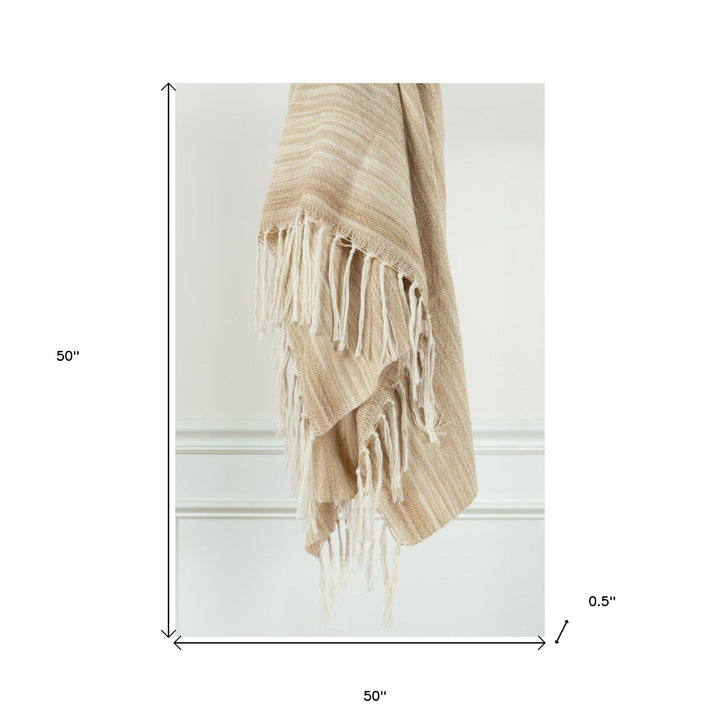 Beige Woven 100% Poly Pet Throw Blanket