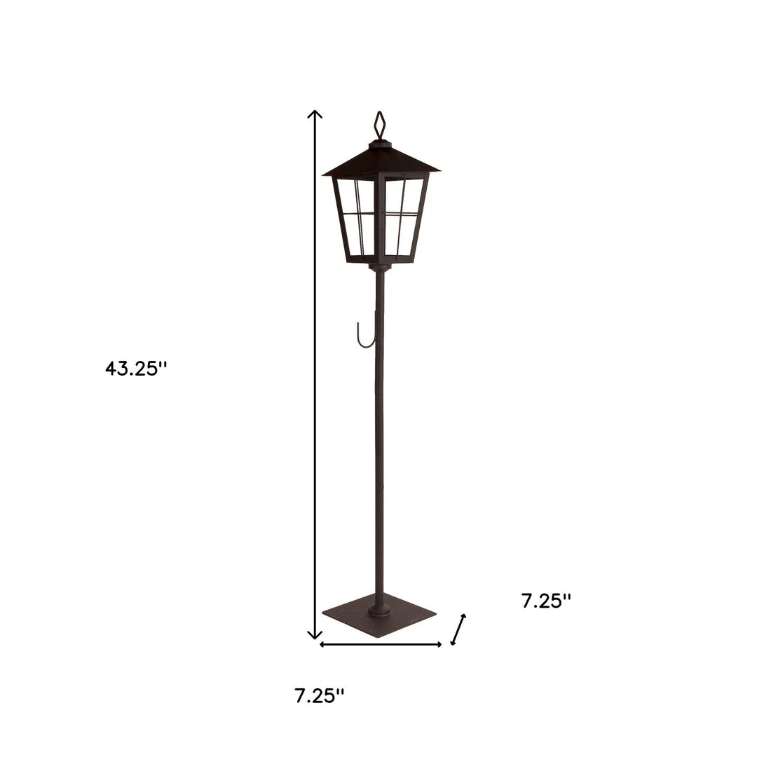 43" Black Flameless Lantern Candle Holder