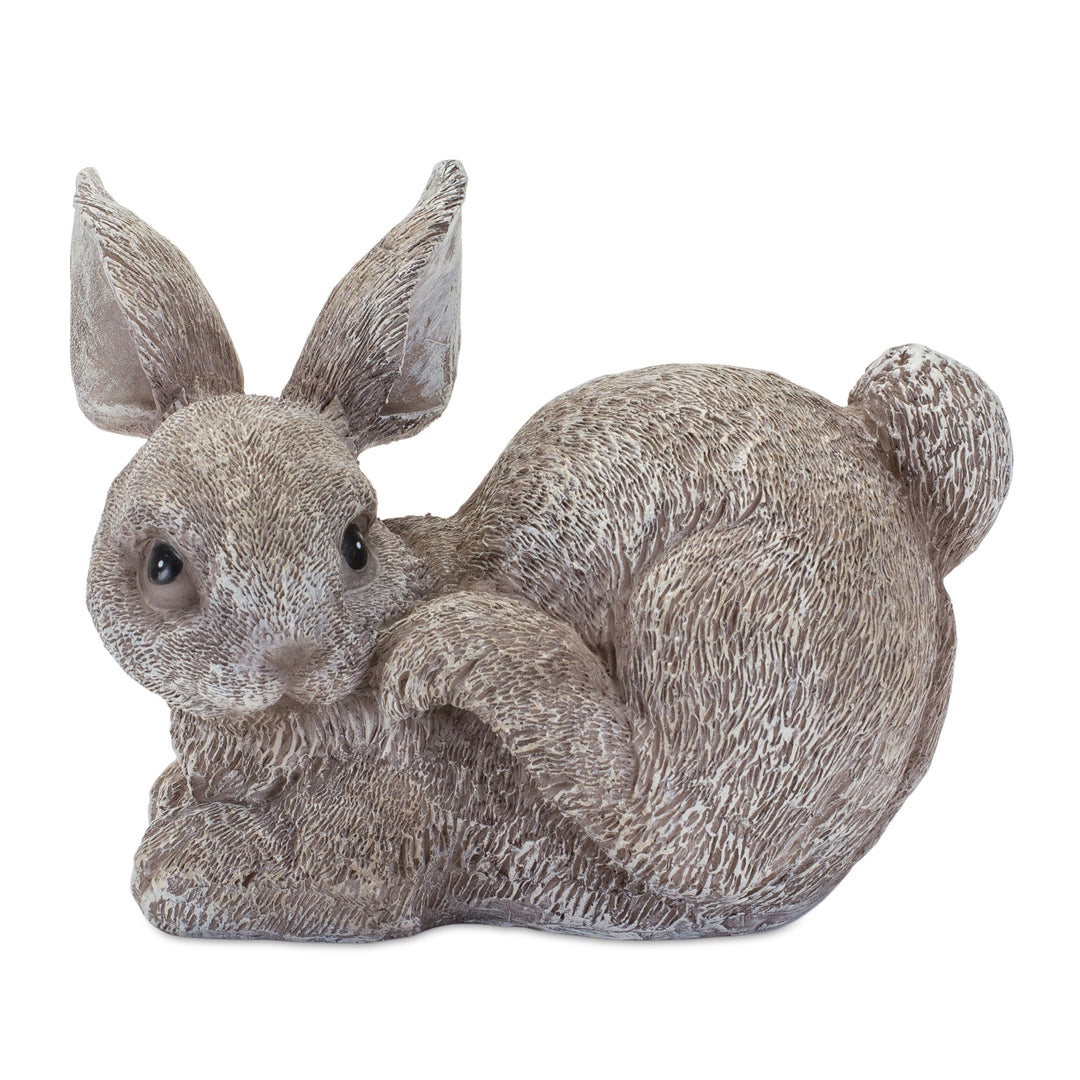 Set Of Four 4" Gray and Brown Polyresin Rabbit Figurine