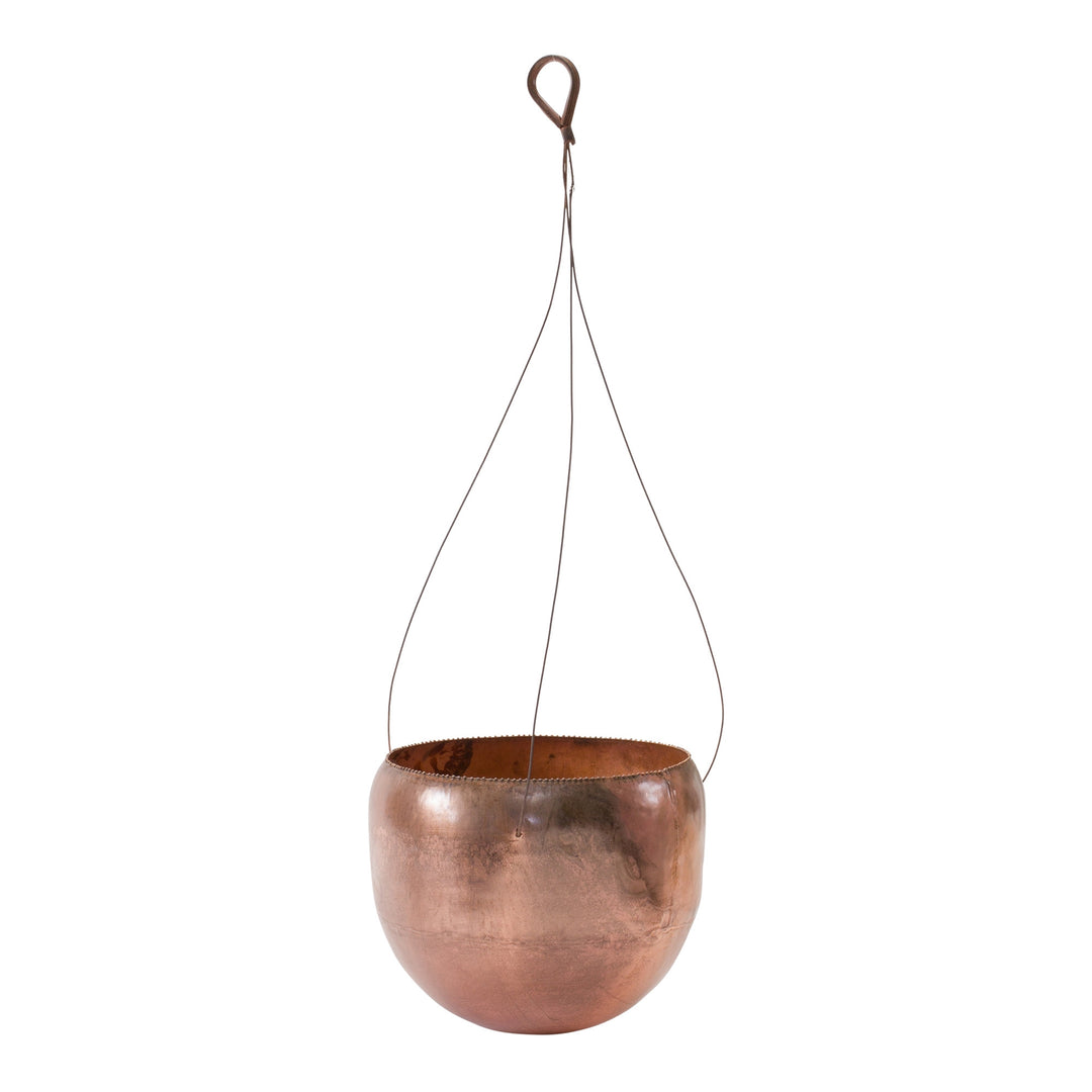 Copper Set of Two Metal 22.7186 ounce Round Hanging Planter