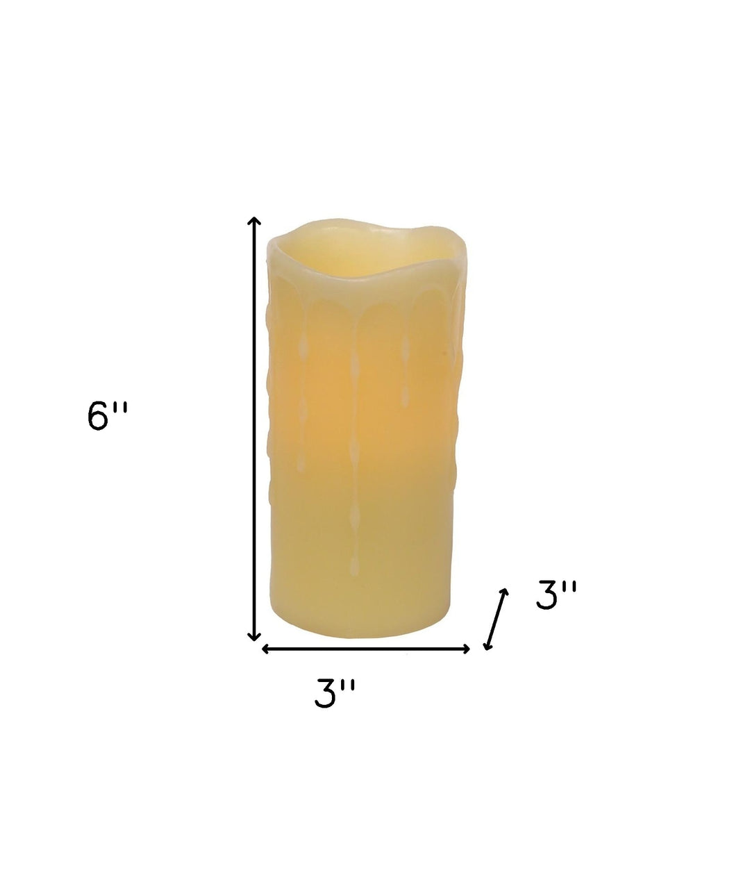 Set of Four Yellow Flameless Pillar Candle