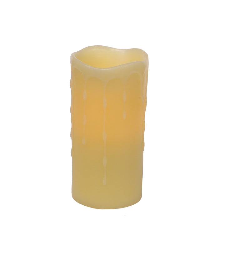 Set of Four Yellow Flameless Pillar Candle