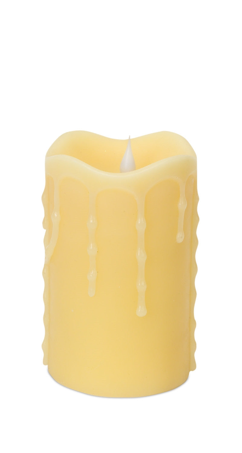 Set of Two Yellow Flameless Pillar Candle