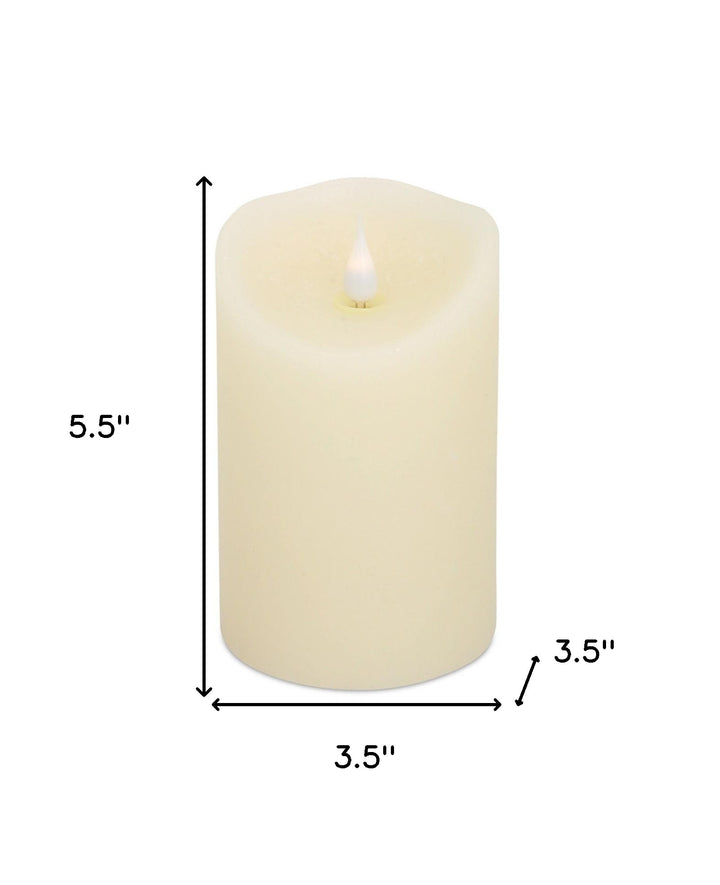 Set of Two Beige Flameless Pillar Candle