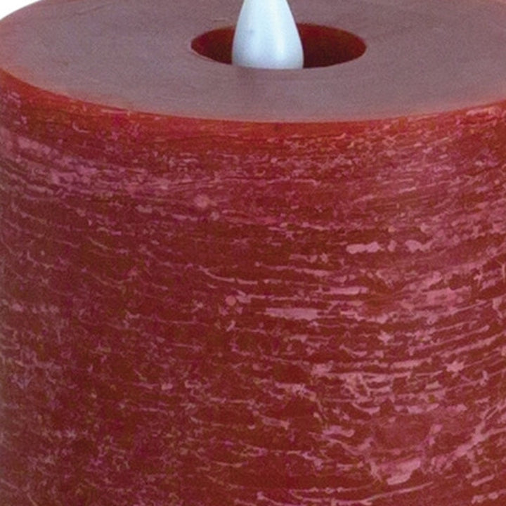 Set of Two Red Flameless Pillar Candle