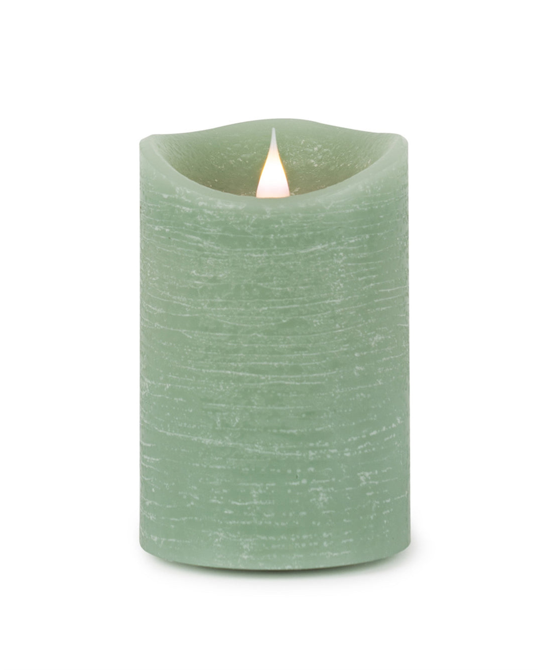 Set of Two Green Flameless Pillar Candle