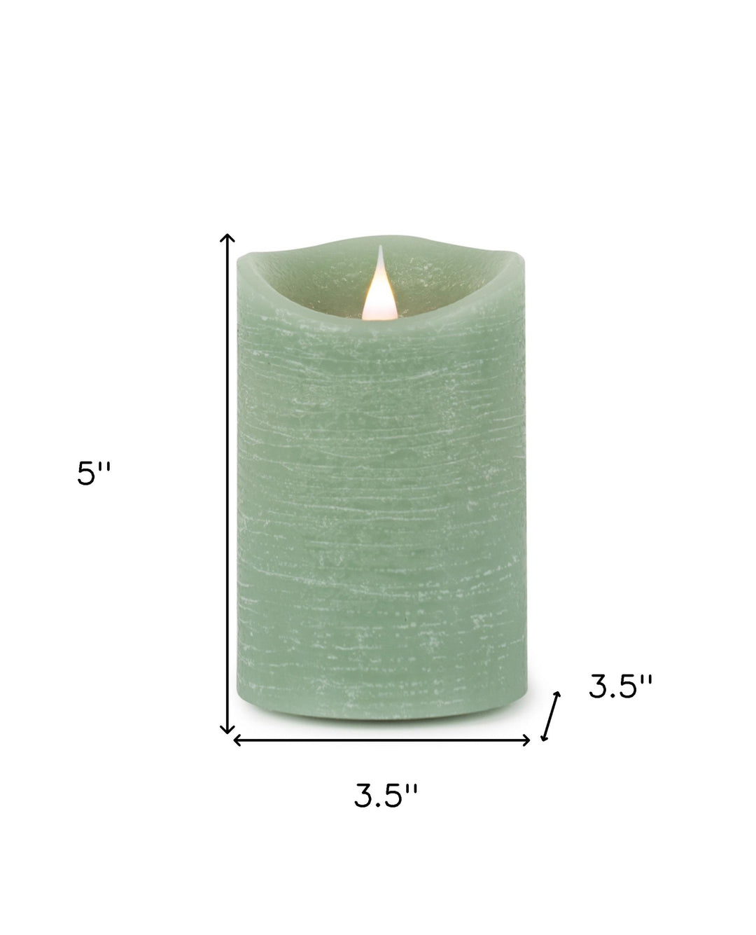 Set of Two Green Flameless Pillar Candle