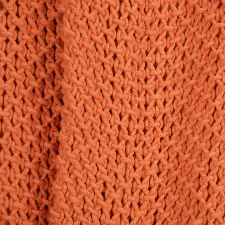 Orange Woven 100% Cotton Throw Blanket