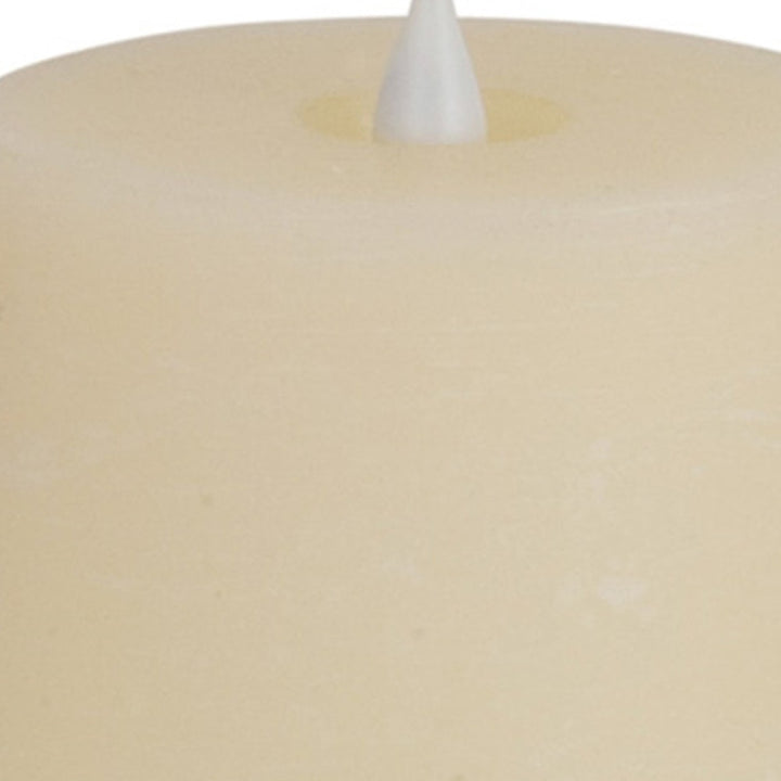 8" Beige Flameless Pillar Candle