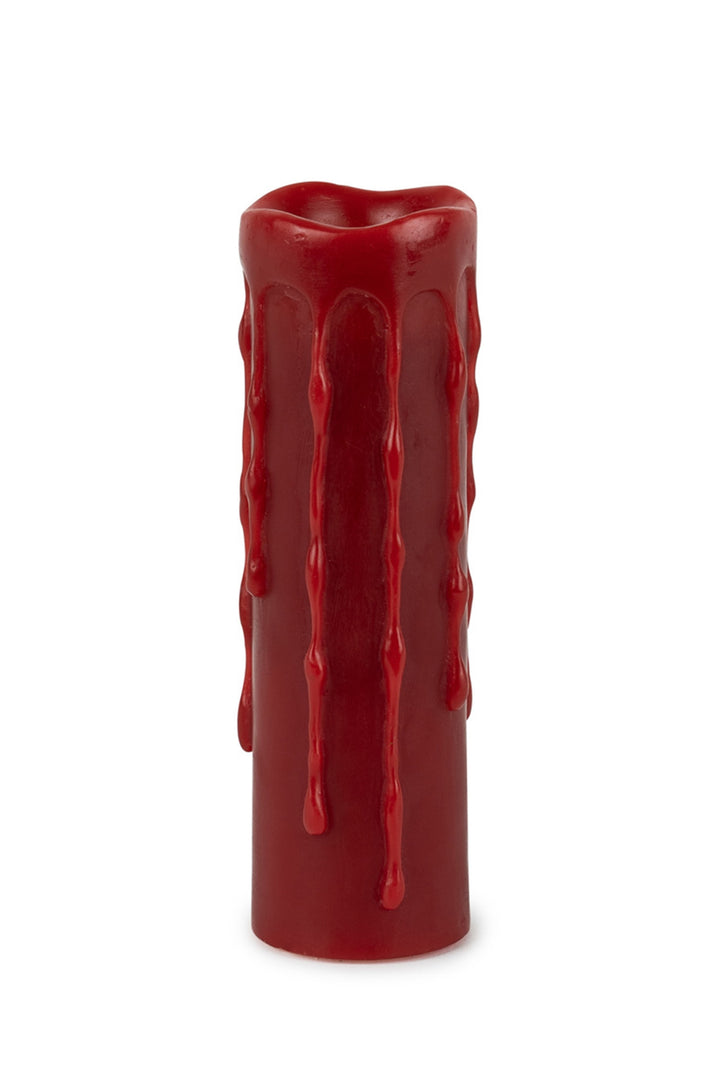 Set of Two Red Flameless Pillar Candles