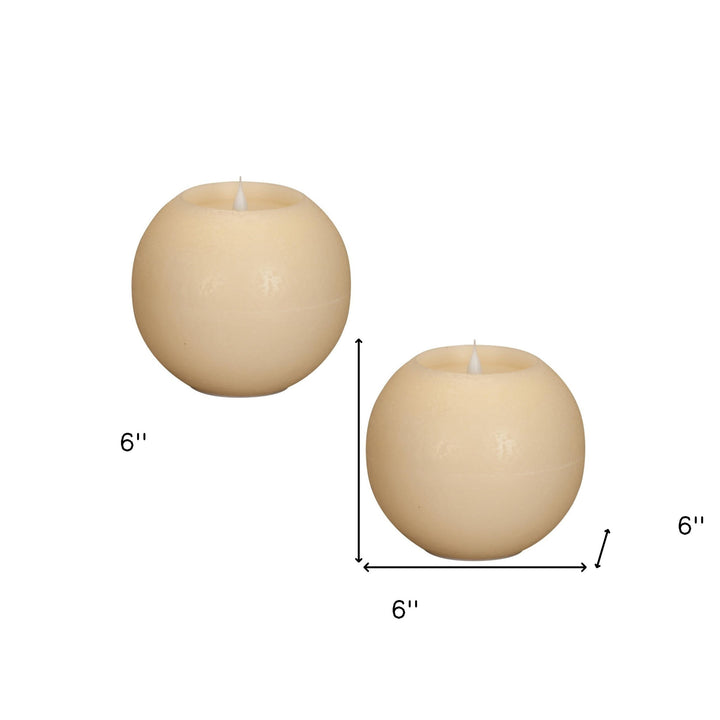 Set of Two Beige Flameless Designer Candle