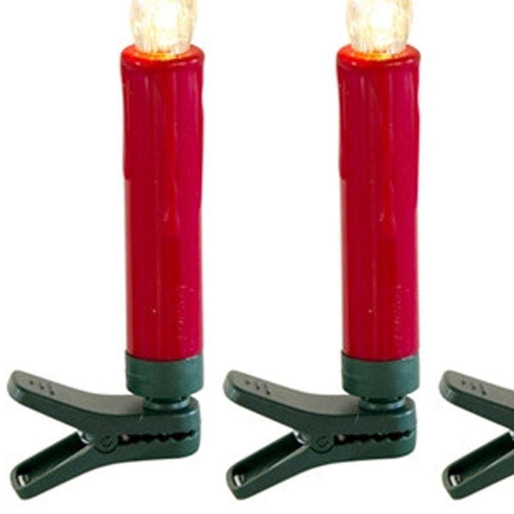 Set of Twentyfour Red LED Flameless Christmas Tree Clip On Candles