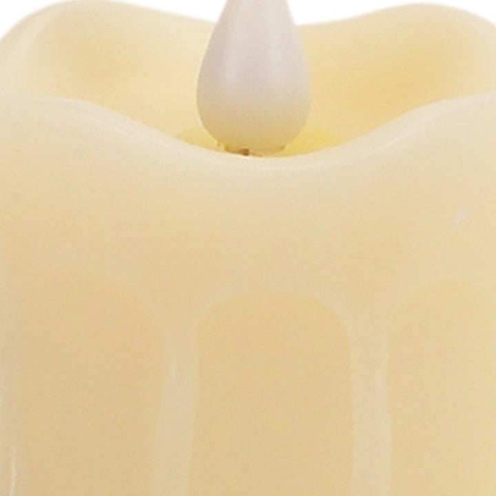 Set of Two Beige Flameless Pillar Candle