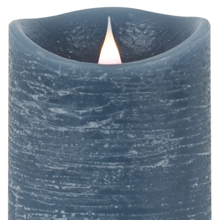 Set of Two Blue Flameless Pillar Candle