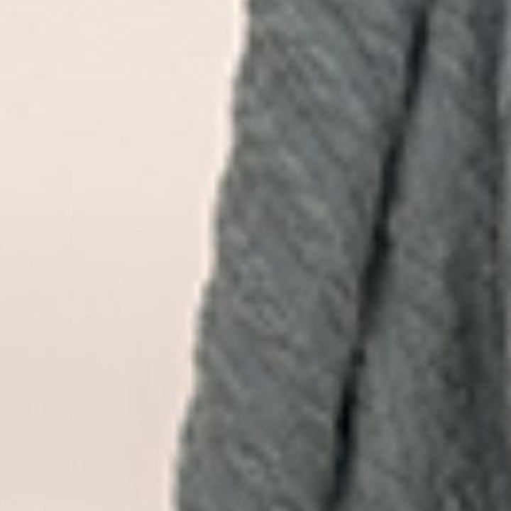 Gray Knitted 100% Cotton Throw Blanket