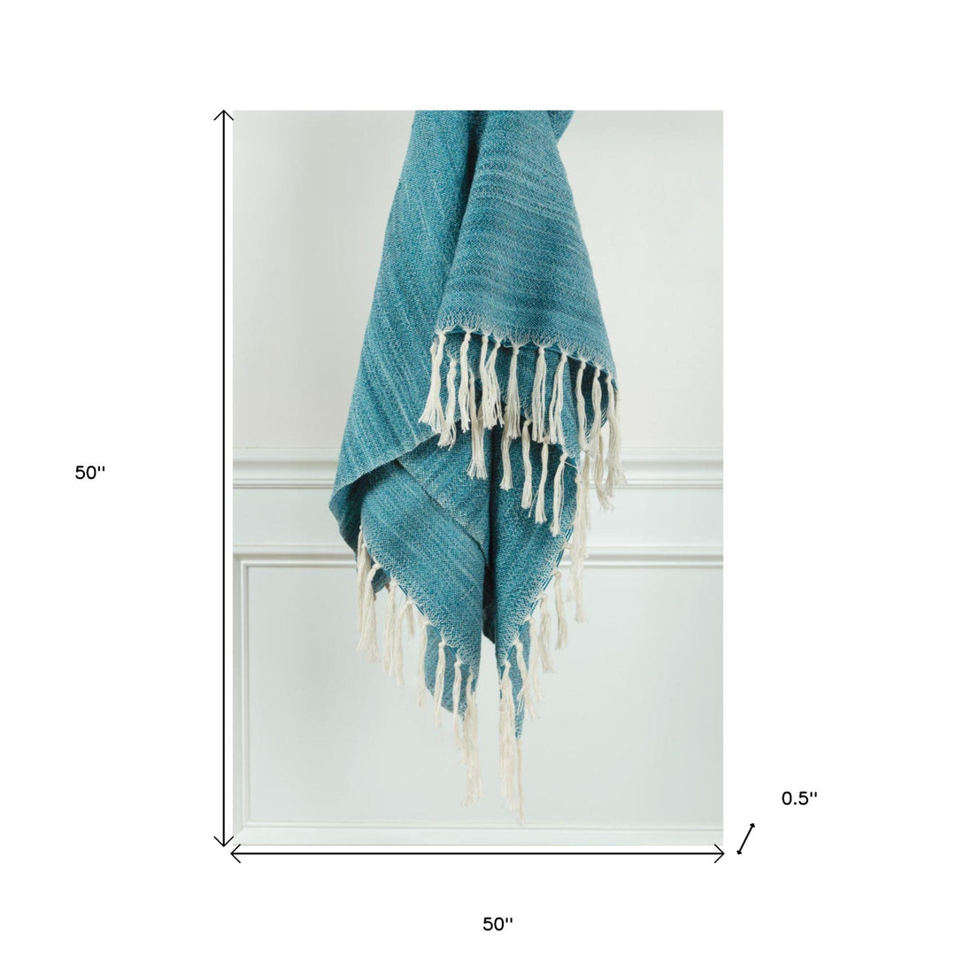 Teal Blue Woven 100% Poly Pet Throw Blanket