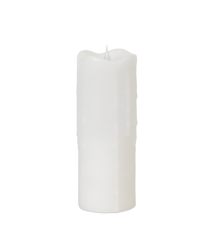 Set of Two White Flameless Pillar Candle