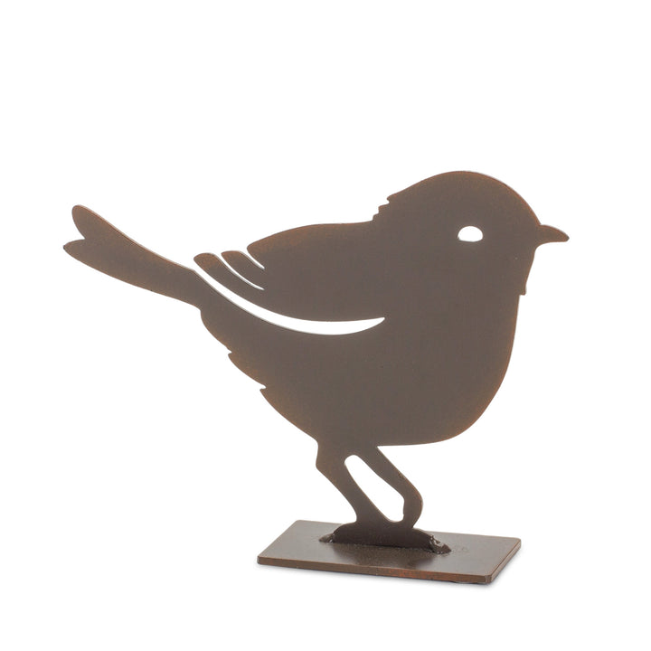 Set Of Four 6" Brown Metal Bird Bird Figurine