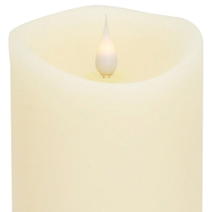 9" Beige Flameless Pillar Candle