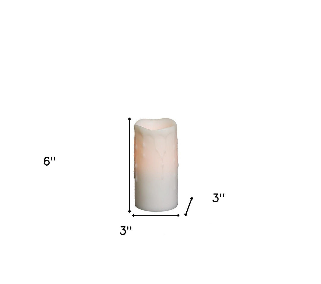 Set of Four White Flameless Pillar Candle