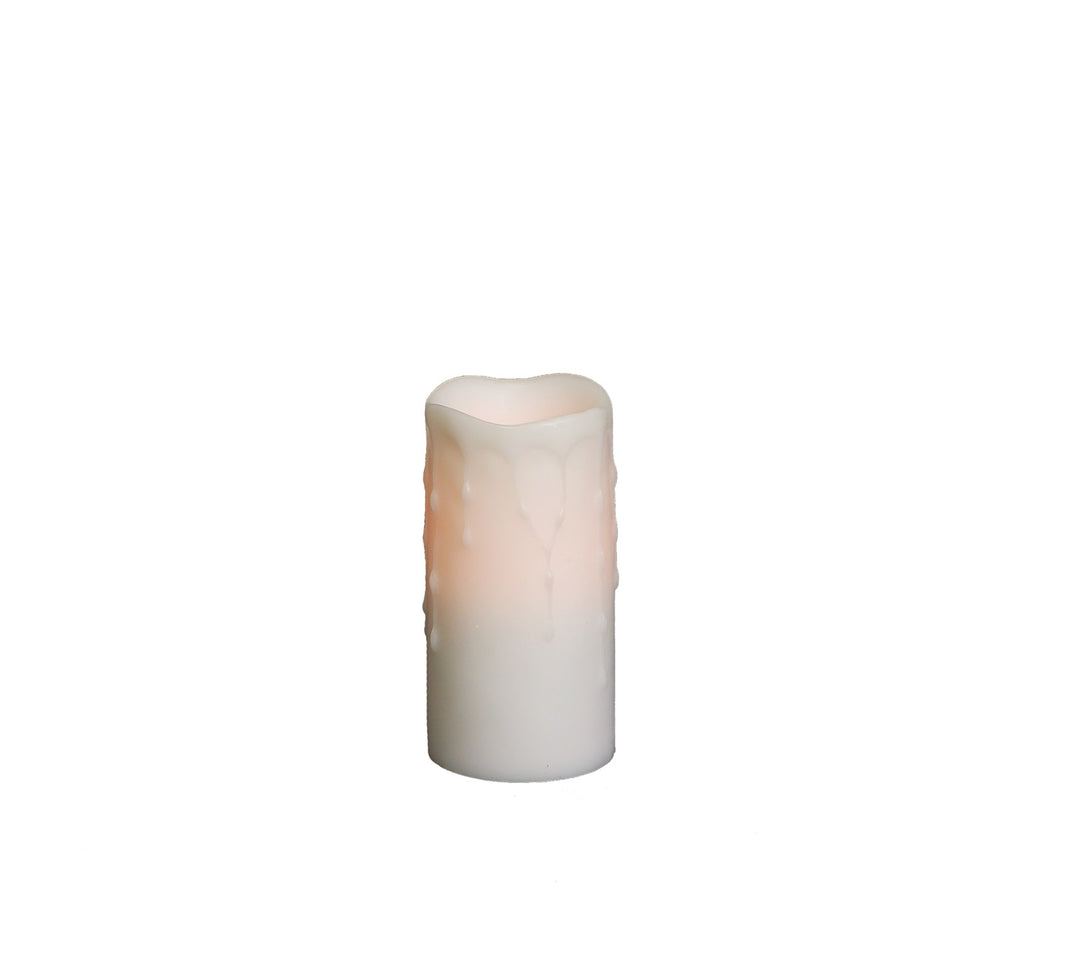 Set of Four White Flameless Pillar Candle