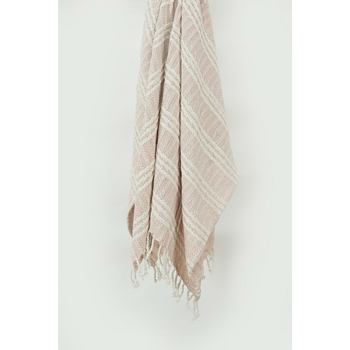 Blush Woven 100% Cotton Throw Blanket