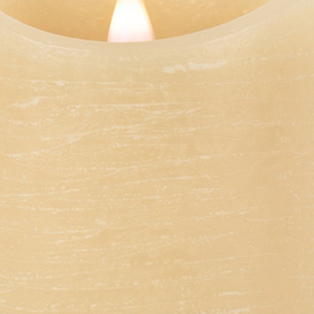 7" Beige Flameless Pillar Candle