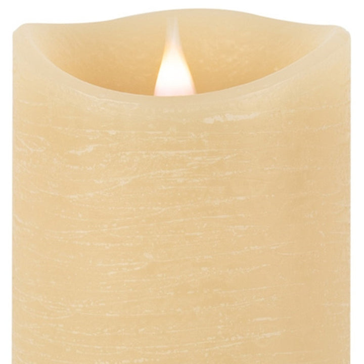 7" Beige Flameless Pillar Candle