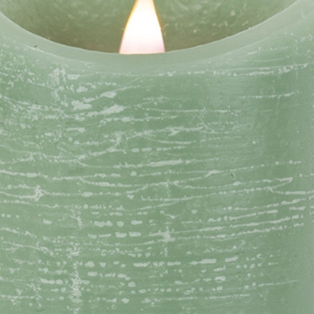 7" Green Flameless Pillar Candle