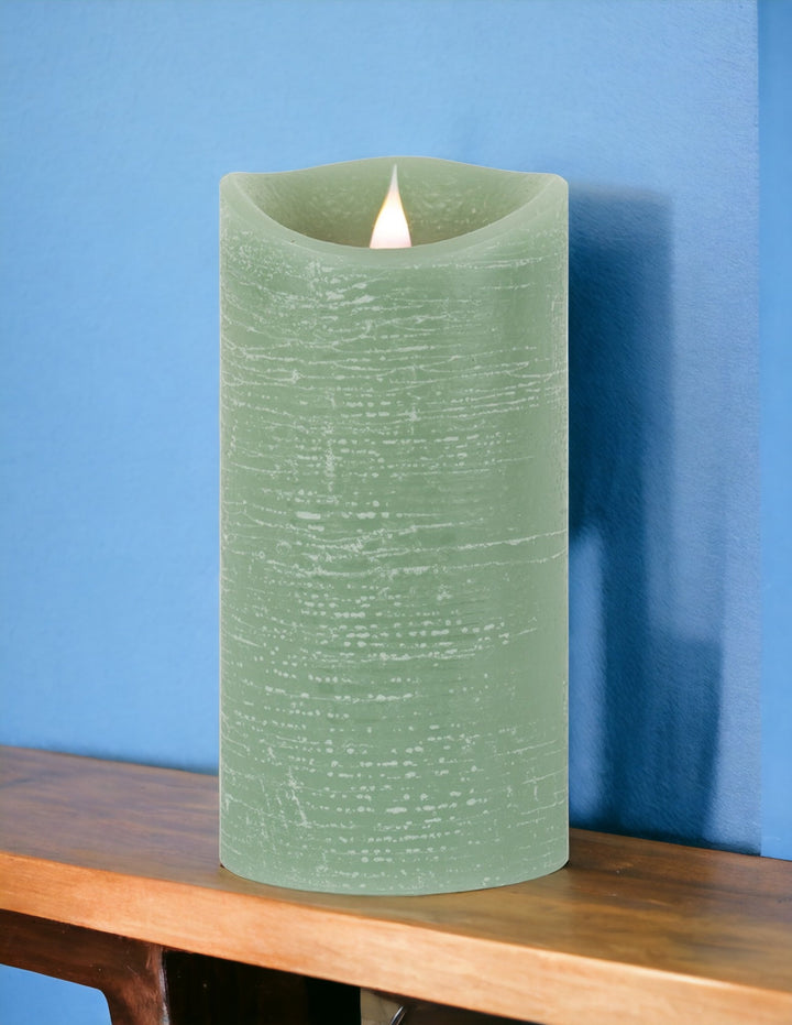 7" Green Flameless Pillar Candle