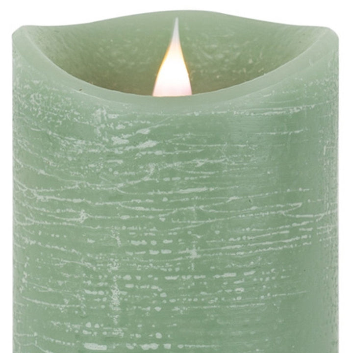 7" Green Flameless Pillar Candle