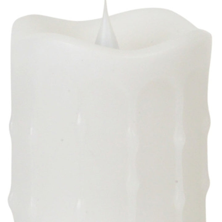 Set of Two White Flameless Pillar Candle