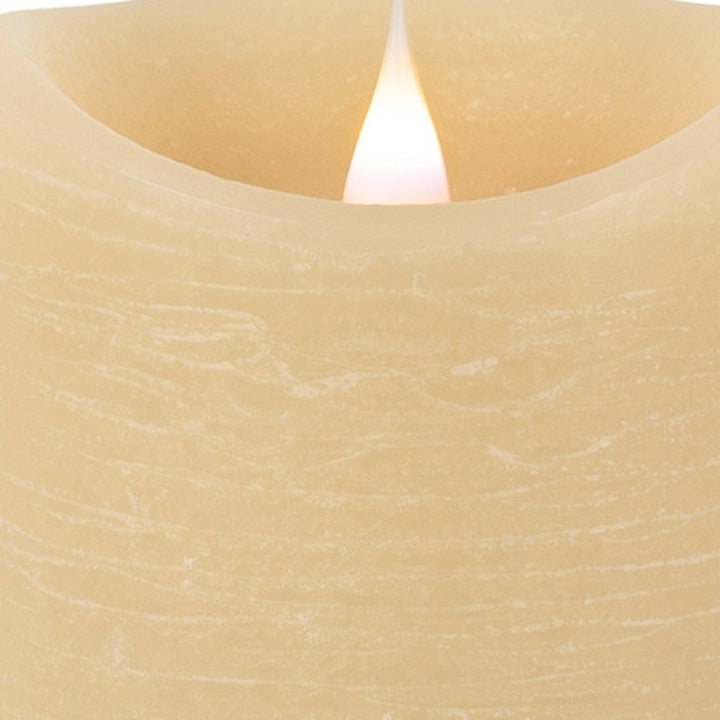 Set of Two Beige Flameless Pillar Candle