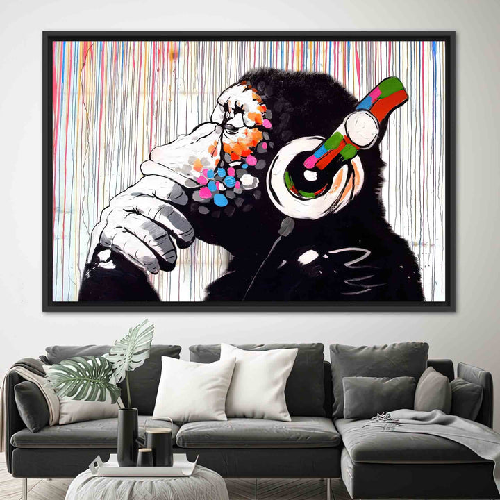 Black and White Fabric Monkey Wall Decor