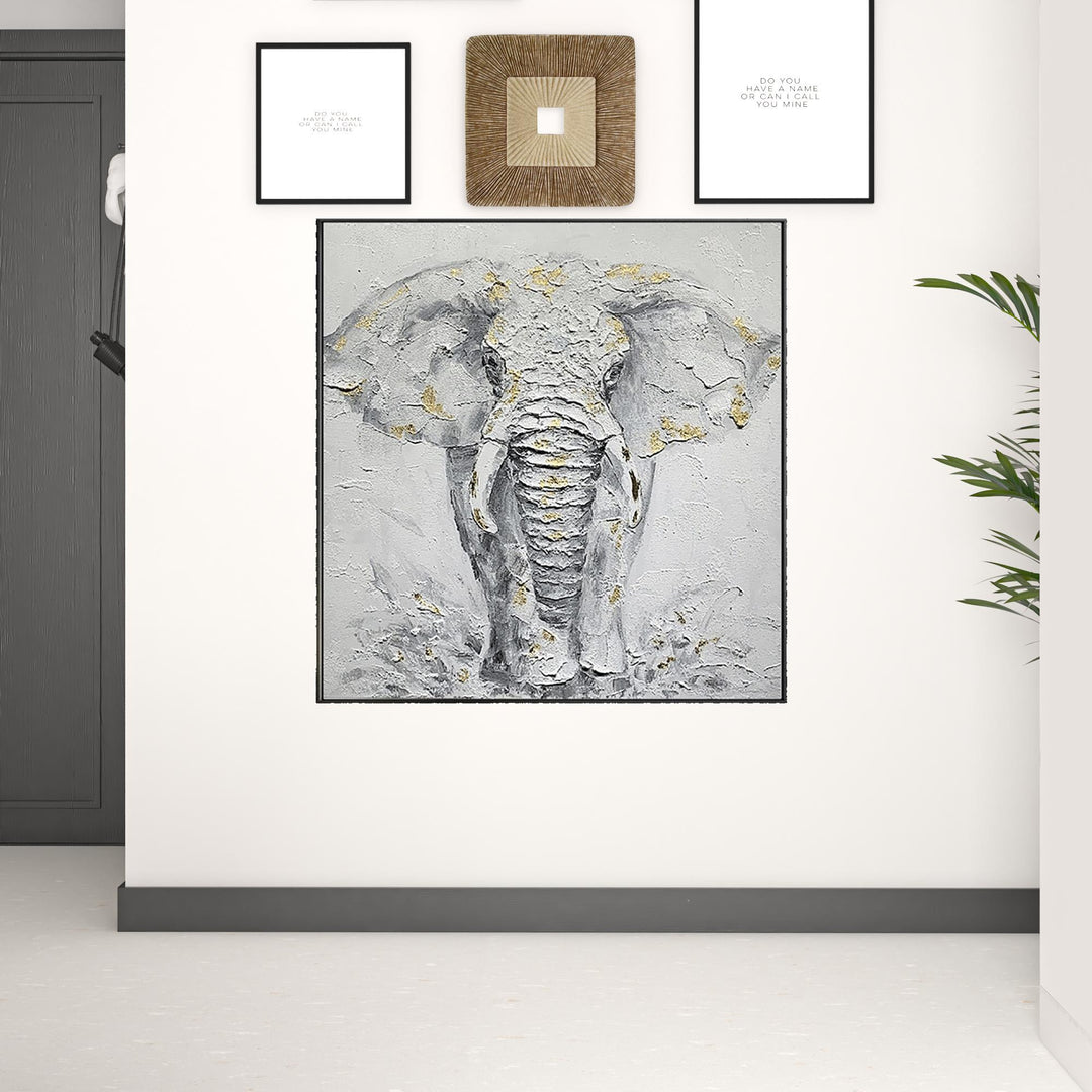 Black and White Fabric Elephant Airplane Wall Decor