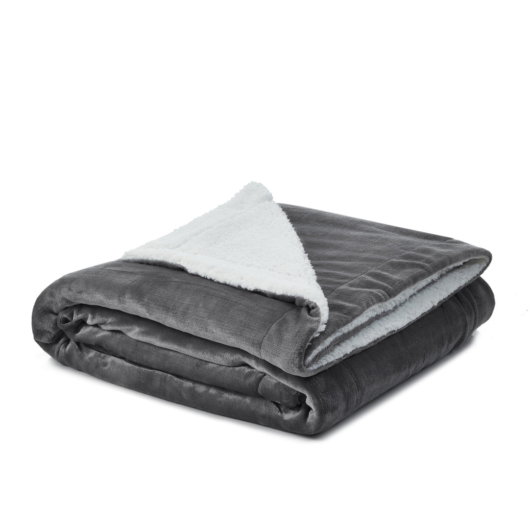 Dark Slate Gray Knitted PolYester Solid Color Plush Queen Blanket