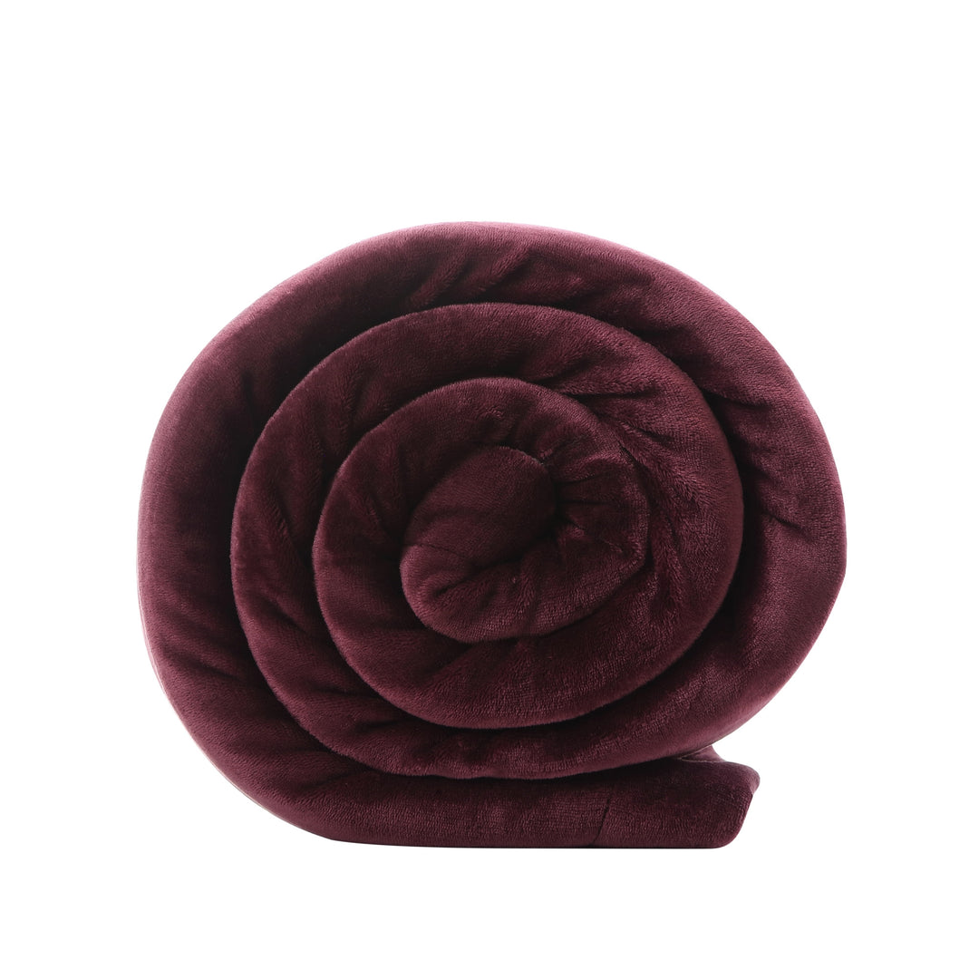 Purple Knitted PolYester Solid Color Plush King Blanket