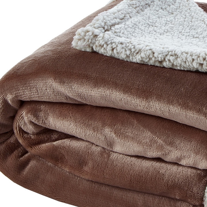 Brown Knitted PolYester Solid Color Plush Throw Blanket