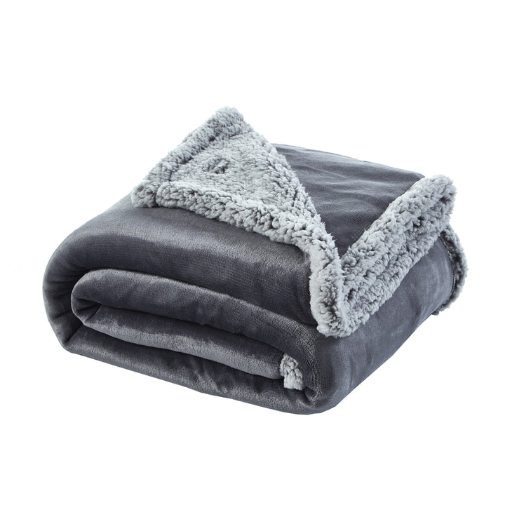 Dark Slate Gray Knitted PolYester Solid Color Plush Throw Blanket