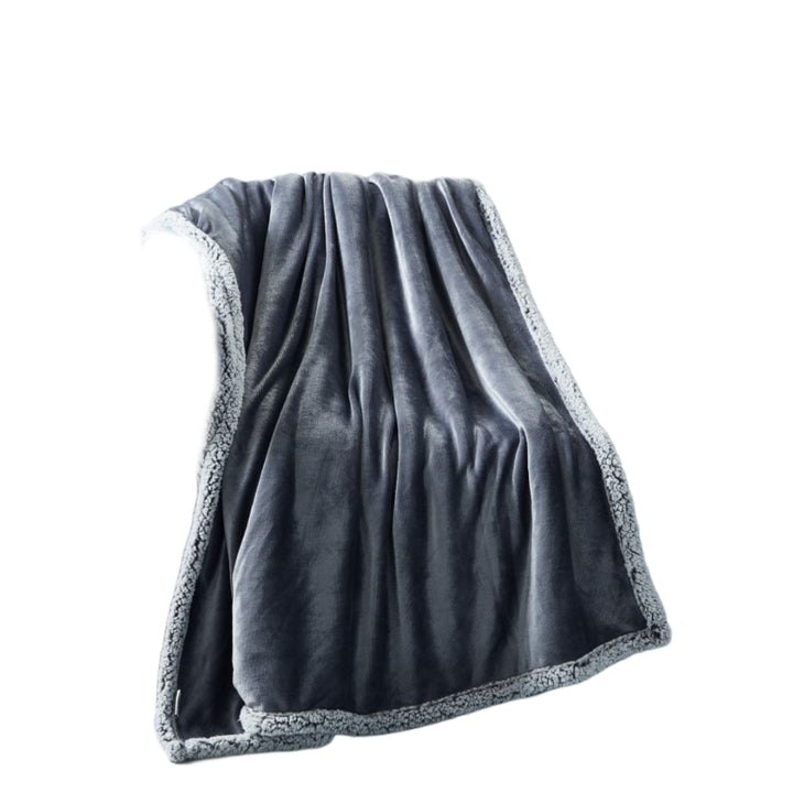 Dark Slate Gray Knitted PolYester Solid Color Plush Throw Blanket