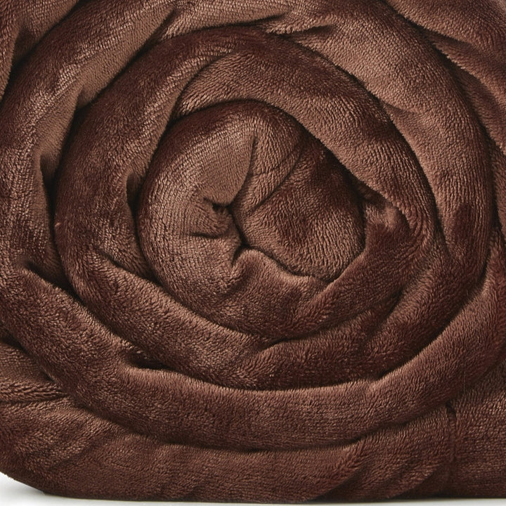 Brown Knitted PolYester Solid Color Plush Queen Blanket