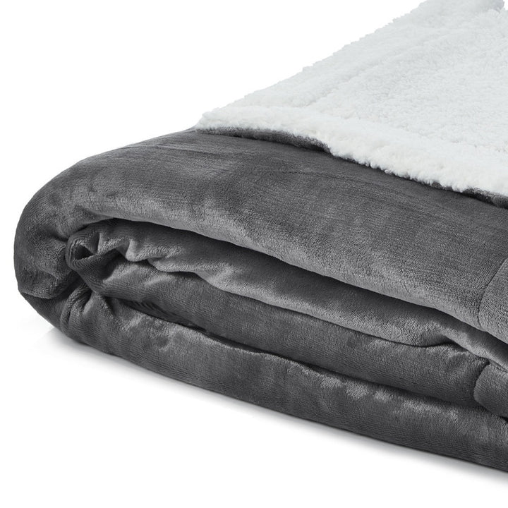 Dark Slate Gray Knitted PolYester Solid Color Plush Throw Blanket