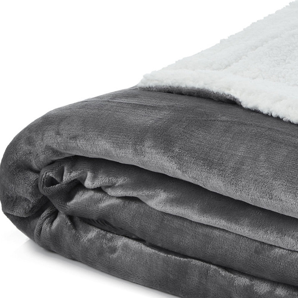 Dark Slate Gray Knitted PolYester Solid Color Plush Throw Blanket