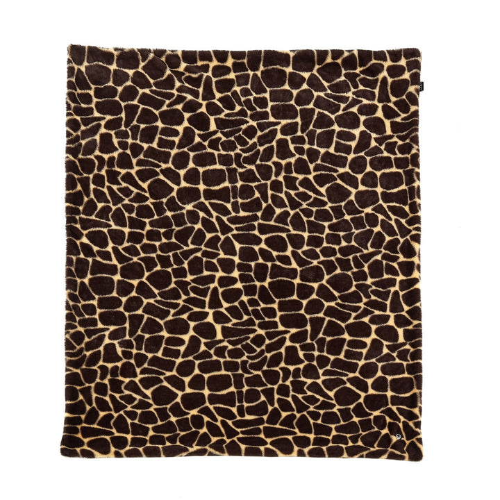 Yellow and Brown Knitted PolYester Animal Print Plush Throw Blanket