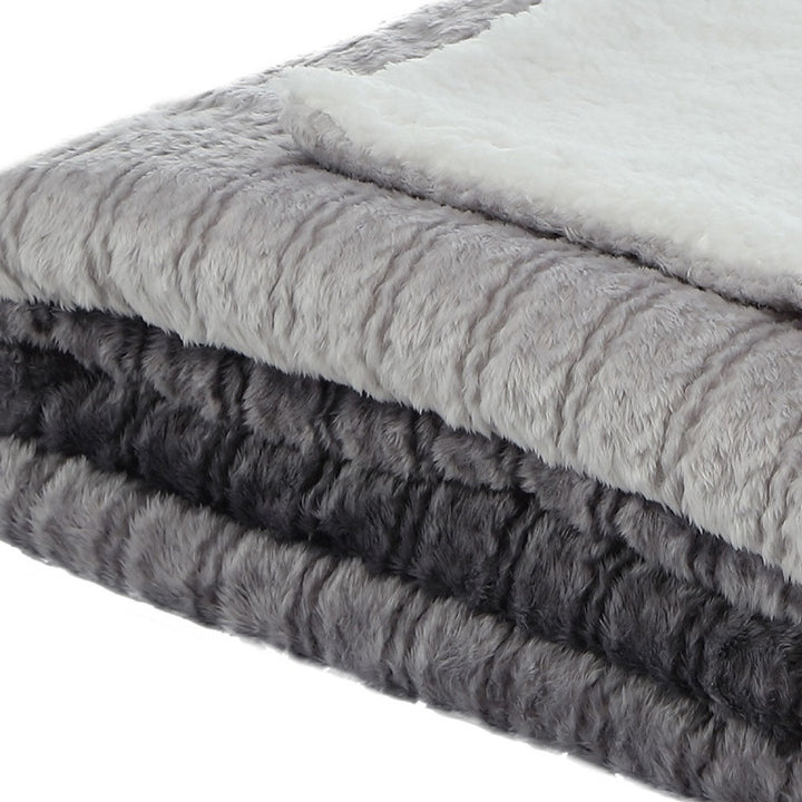 Dark Slate Gray Knitted PolYester Solid Color Plush Throw Blanket