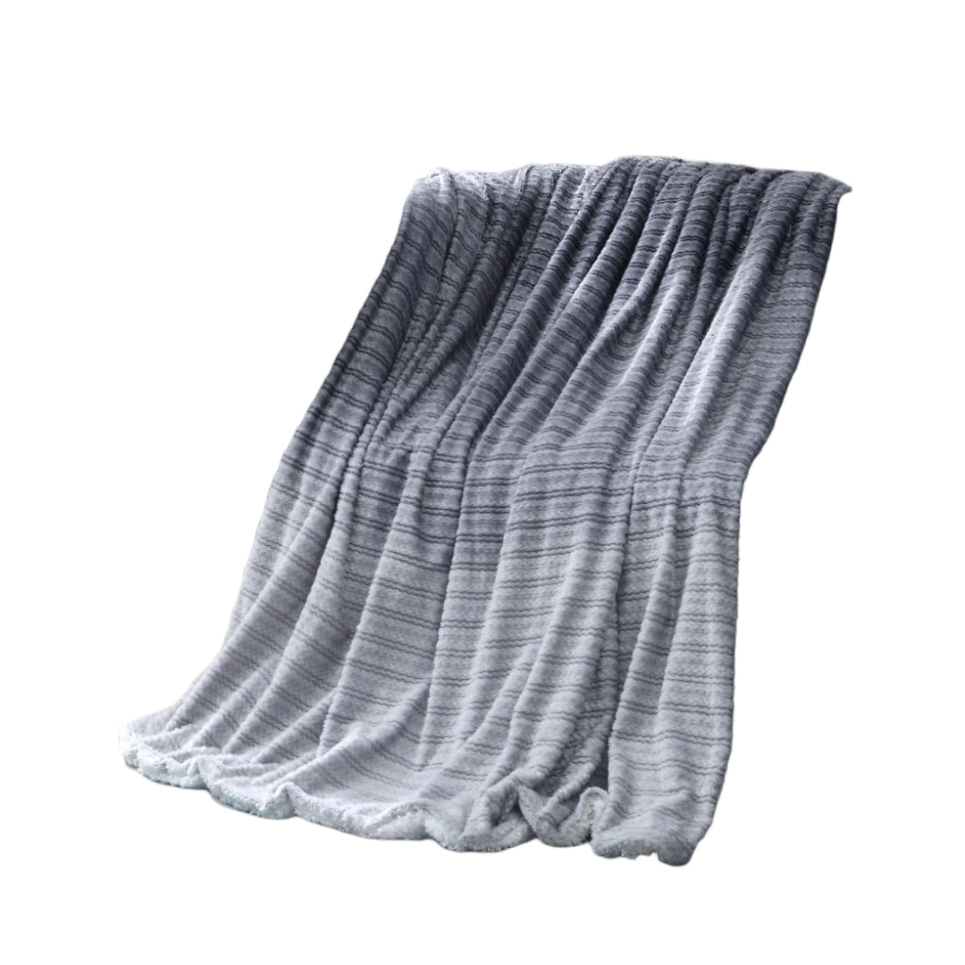 Dark Slate Gray Knitted PolYester Solid Color Plush Throw Blanket